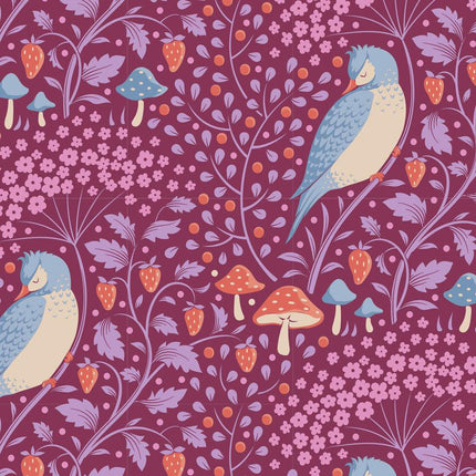 Tilda Hibernation Fabric | Fat Quarter Pack | Hibiscus / Mulberry (5) -