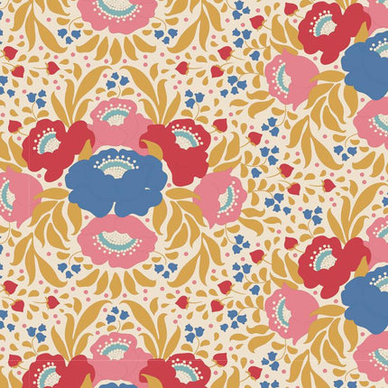 Tilda Jubilee Fabric | Autumn Bouquet | Mustard - TD100548