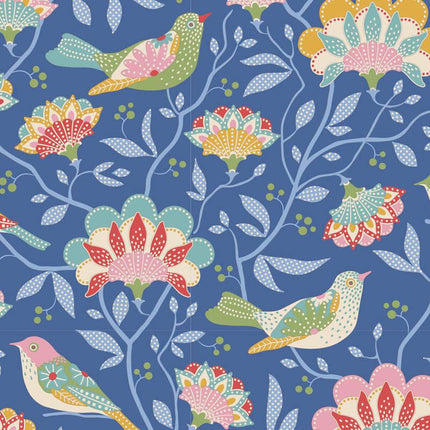 Tilda Jubilee Fabric | Bird Tree | Blue - TD100554