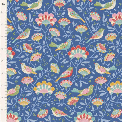 Tilda Jubilee Fabric | Bird Tree | Blue - TD100554