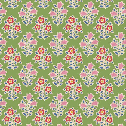 Tilda Jubilee Fabric | Farm Flowers | Green - TD110102
