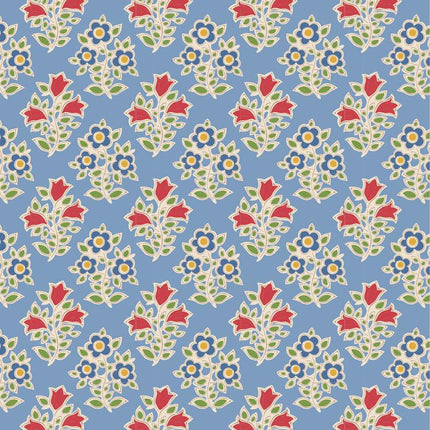 Tilda Jubilee Fabric | Farm Flowers | Light Blue - TD110100
