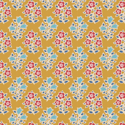 Tilda Jubilee Fabric | Farm Flowers | Mustard - TD110098