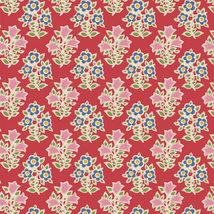 Tilda Jubilee Fabric | Farm Flowers | Red - TD110096