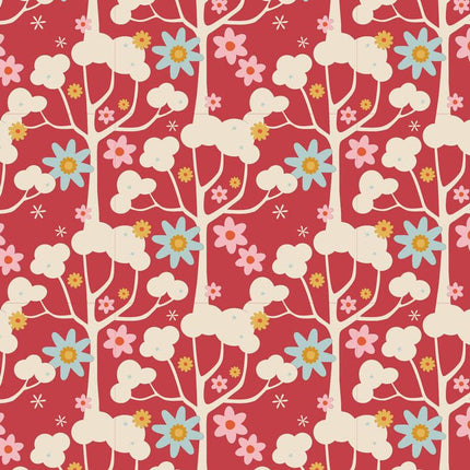 Tilda Jubilee Fabric | Wildgarden | Red - TD100542