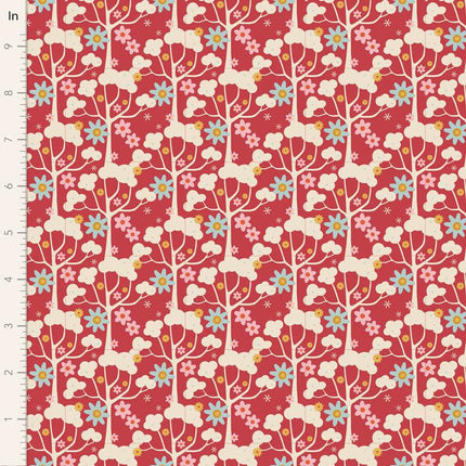 Tilda Jubilee Fabric | Wildgarden | Red - TD100542