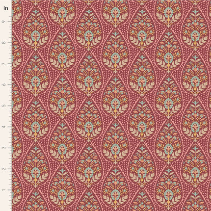 Tilda Sanctuary Fabric | Adina | Maroon | Pre Order October - TD100561