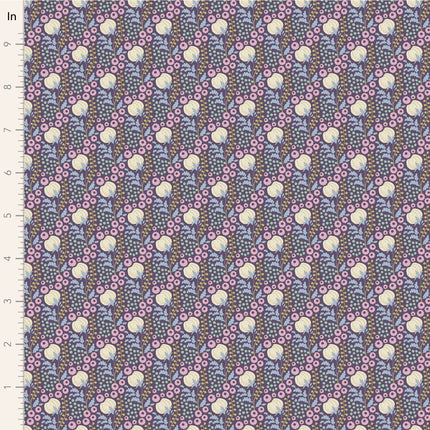 Tilda Sanctuary Fabric | Cottonfield | Eggplant | Pre Order October - TD100574