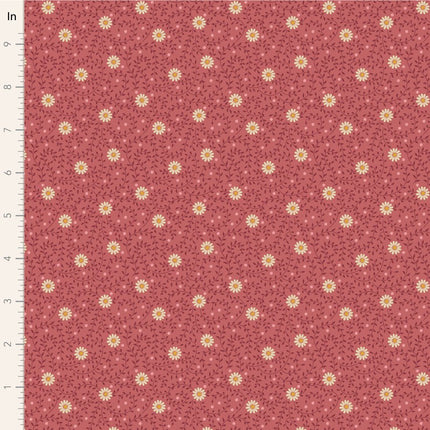 Tilda Sanctuary Fabric | Daisydream | Rhubarb | Pre Order October - TD100563