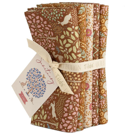 Tilda Sanctuary Fabric | Fat Quarter Pack | Caramel / Ochre (5) | Pre Order October - TD300197