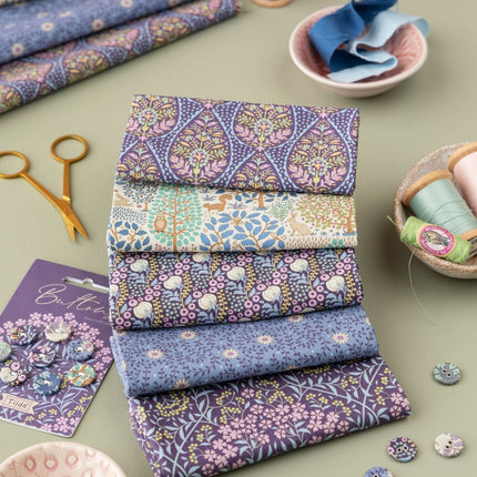 Tilda Sanctuary Fabric | HALF METRE Pack | Eggplant / Blue (5) | Pre Order October - 