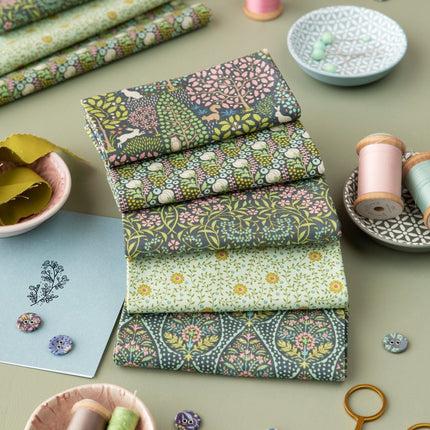 Tilda Sanctuary Fabric | HALF METRE Pack | Green / Grey (5) | Pre Order October - 