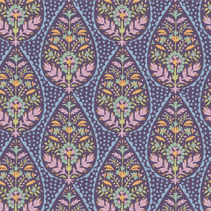Tilda Sanctuary Fabric | METRE Pack | Eggplant / Blue (5) | Pre Order October - 