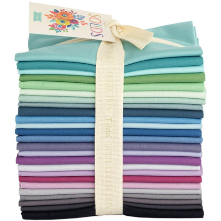 Tilda Solid Fabric | Fat Quarter Pack | Cool Colours (25) - 300180