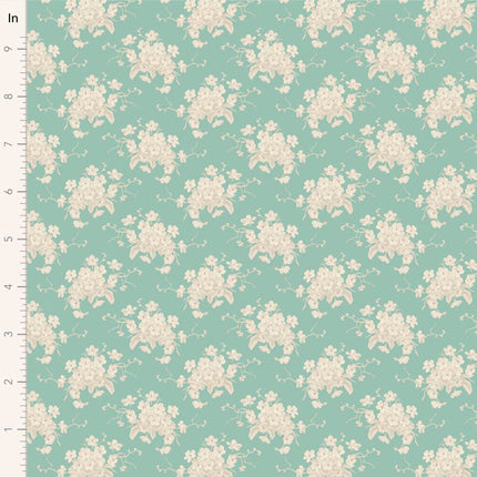 Tilda Sunday Brunch | White Flower | Teal PRE ORDER FEBRUARY - TD100581