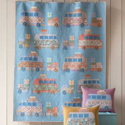 Tilda Wallflower | Campervan Quilt Kit | Petrol PRE ORDER JUNE - 