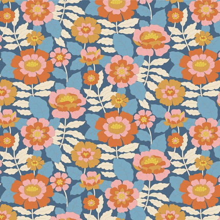 Tilda Wallflower | Fat Quarter Pack | Blue (5) PRE ORDER JUNE - TD300234