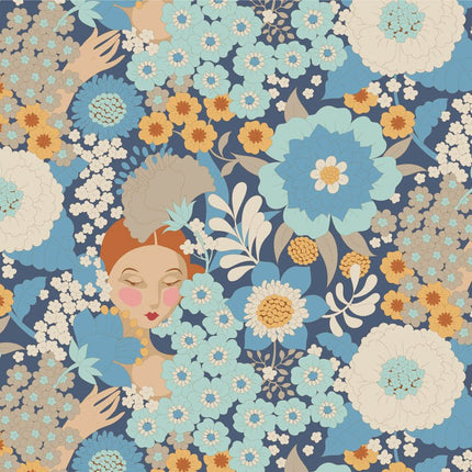 Tilda Wallflower | Fat Quarter Pack | Blue (5) PRE ORDER JUNE - TD300234