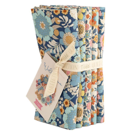 Tilda Wallflower | Fat Quarter Pack | Blue (5) PRE ORDER JUNE - TD300234