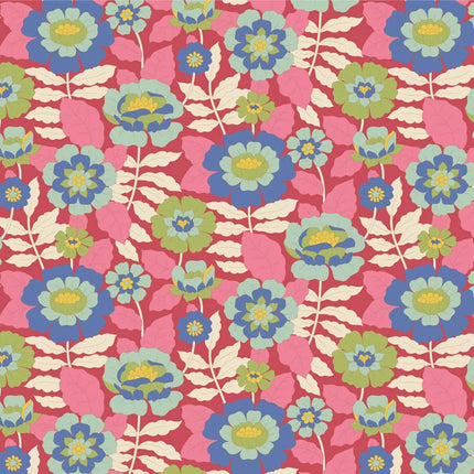 Tilda Wallflower | Fat Quarter Pack | Burgundy / Pink (5) PRE ORDER JUNE - TD300233