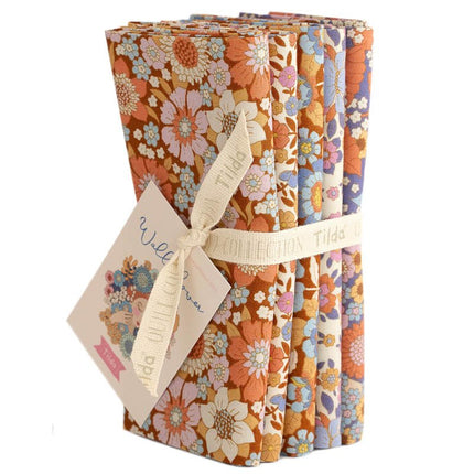 Tilda Wallflower | Fat Quarter Pack | Caramel / Thristle (5) PRE ORDER JUNE - TD300235
