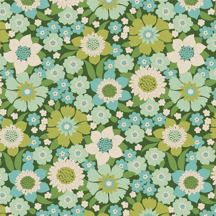 Tilda Wallflower | Fat Quarter Pack | Green (5) PRE ORDER JUNE - TD300232