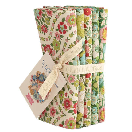 Tilda Wallflower | Fat Quarter Pack | Green (5) PRE ORDER JUNE - TD300232