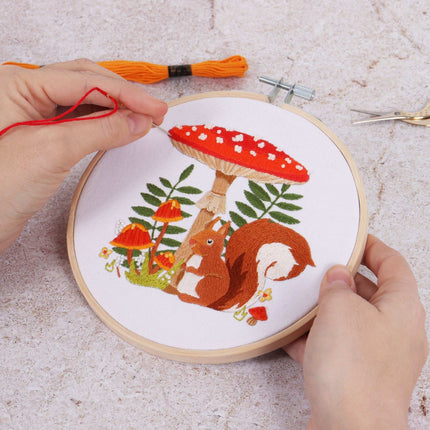 Trimits | Embroidery Kit | Toadstool Squirrel - TCK078