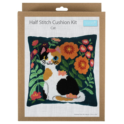 Trimits | Half Stitch Tapestry Kit | Cushion | Cat - GCS111