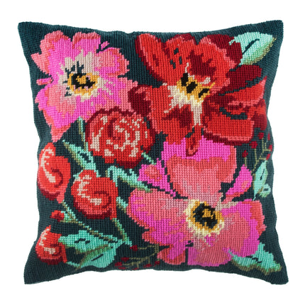 Trimits | Half Stitch Tapestry Kit | Cushion | Painted Floral - GCS83