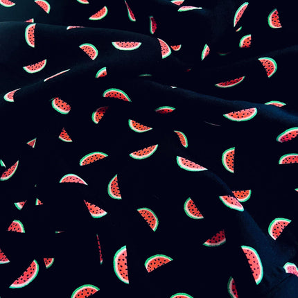 Watermelons Viscose | Black - XR106