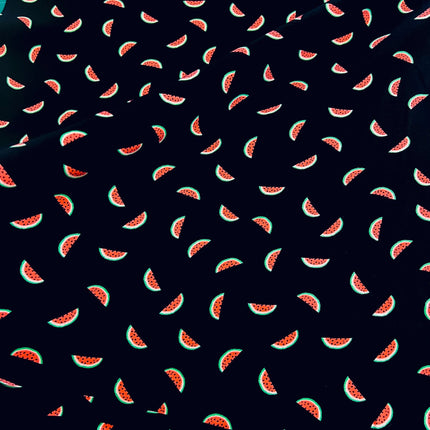 Watermelons Viscose | Black - XR106