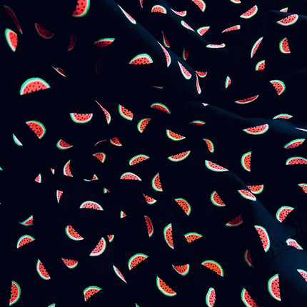 Watermelons Viscose | Black - XR106