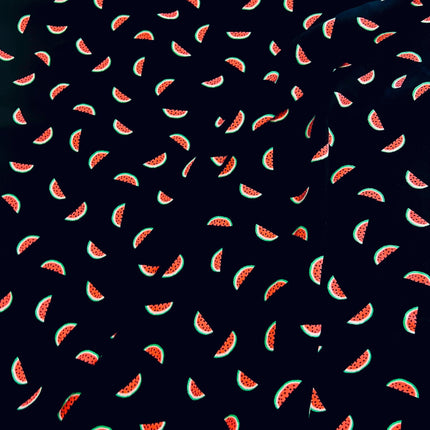 Watermelons Viscose | Black - XR106