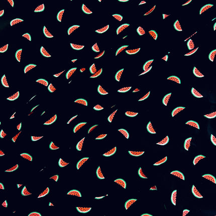Watermelons Viscose | Black - XR106