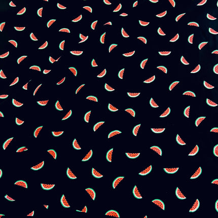 Watermelons Viscose | Black - XR106