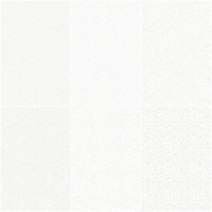 Makower | Blanc sur blanc essentiel | Paquet de six Fat Quarters