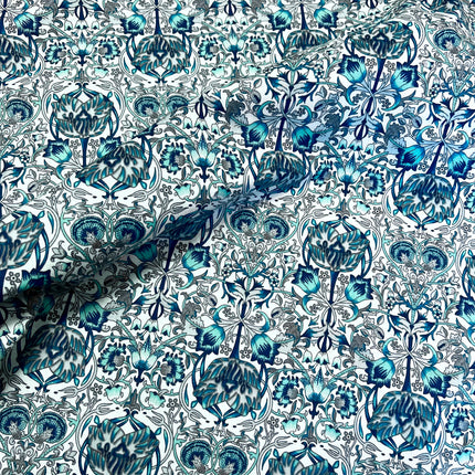William Morris | Cotton Lawn | Turquoise - Hollies Haberdashery UK