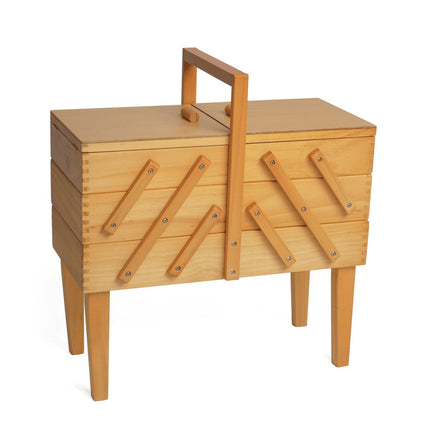 Wood Cantilever Sewing Box | Hobby Gift | 3 Tier with legs - GB8550