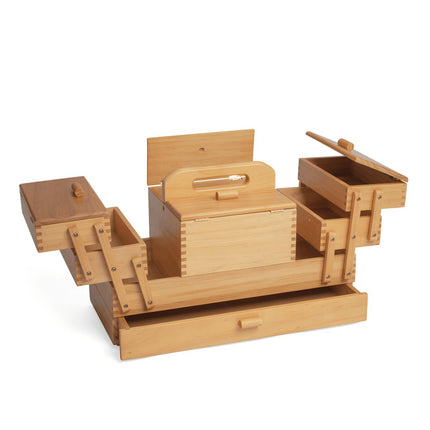 Wood Cantilever Sewing Box | Hobby Gift | 4 Tier - GB9590