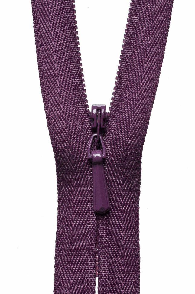 YKK Concealed / Invisible Zip - 56cm / 22'' - Damson 863 - Y756\863