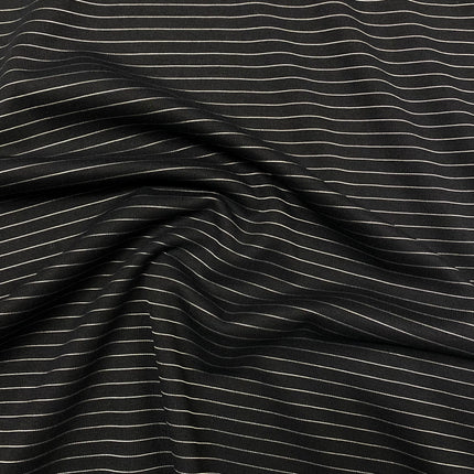 Midnight Silver Stripe - Jersey Ponte - Hollies Haberdashery UK