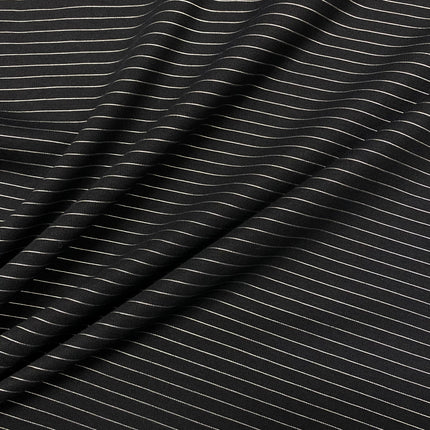 Midnight Silver Stripe - Jersey Ponte - Hollies Haberdashery UK