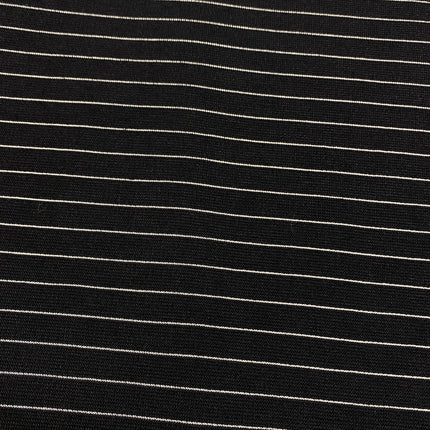 Midnight Silver Stripe - Jersey Ponte - Hollies Haberdashery UK