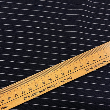 Midnight Silver Stripe - Jersey Ponte - Hollies Haberdashery UK