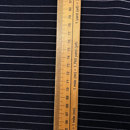 Midnight Silver Stripe - Jersey Ponte - Hollies Haberdashery UK