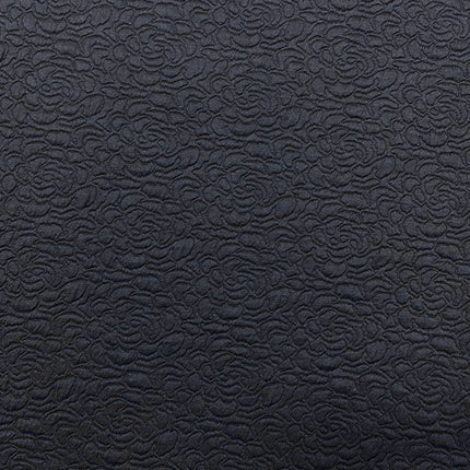 H291 | Embossed Ponte Roma - Navy Flower (1.06mtr end of bolt) - Hollies Haberdashery UK