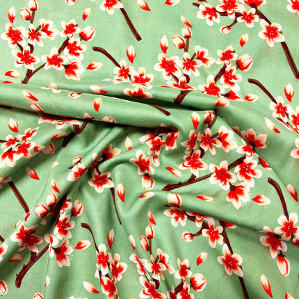 Blossom Viscose - Mint - Hollies Haberdashery UK