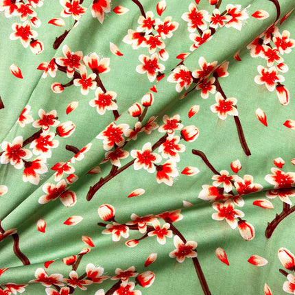 Blossom Viscose - Mint - Hollies Haberdashery UK