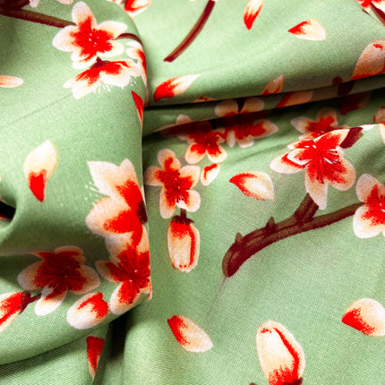 Blossom Viscose - Mint - Hollies Haberdashery UK